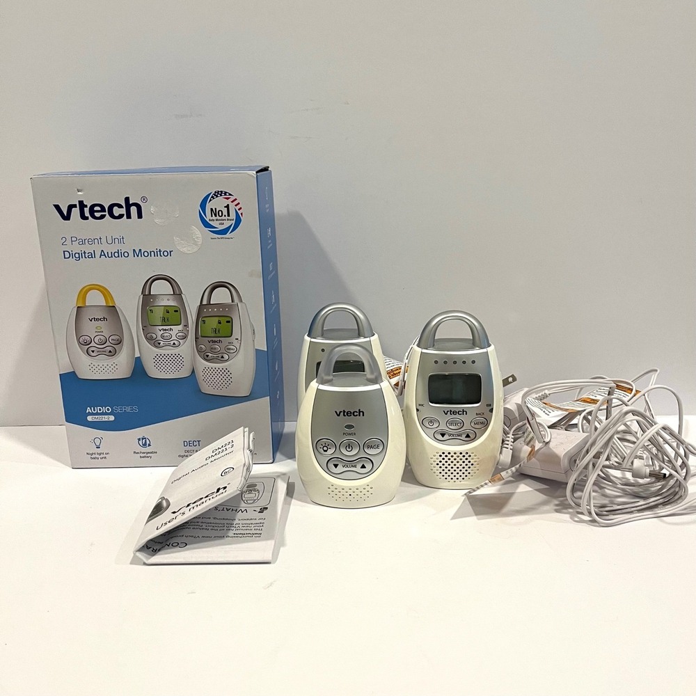 VTech DM221-2 Digital Audio Baby Monitor 2 Parent Units DECT 6.0 Night Light